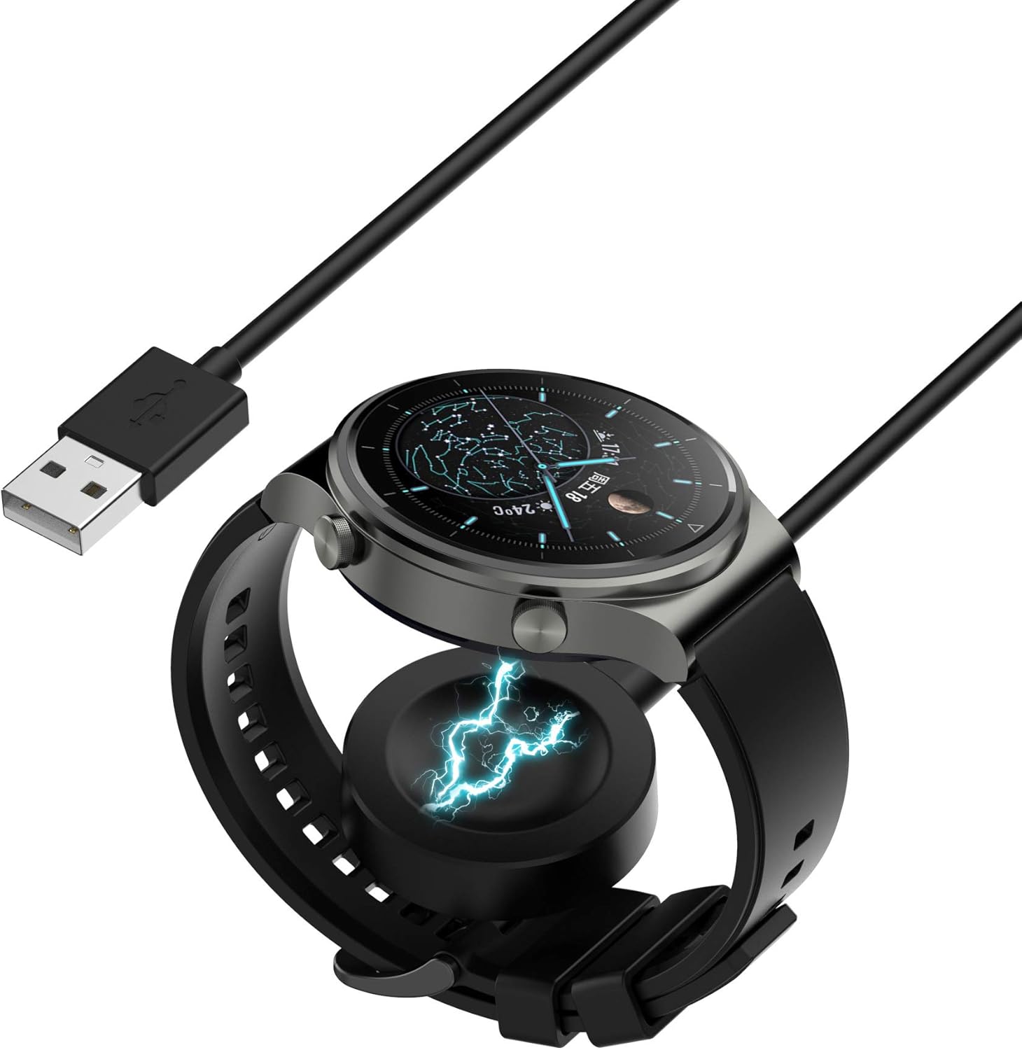 USTIYA Cargador para Huawei Watch Fit 4/4pro/GT 5/4/3/2 Pro/3 SE/Runner/Watch 5/4/3 Pro/D Charger USB de Reloj Inteligente Charging Cable
