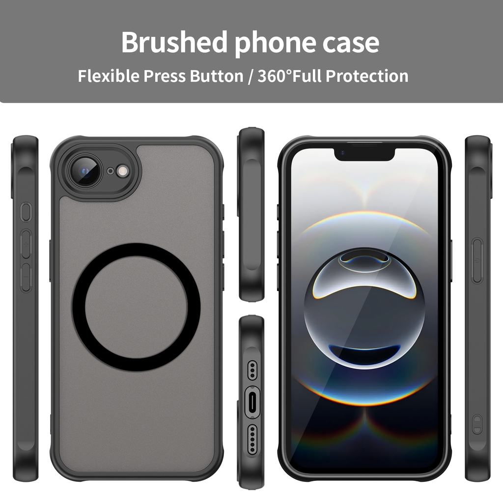 USTIYA Magnética Funda para iPhone 16e 6.1 Pulgadas 2025 Case Matte Acrílico Uso Rudo