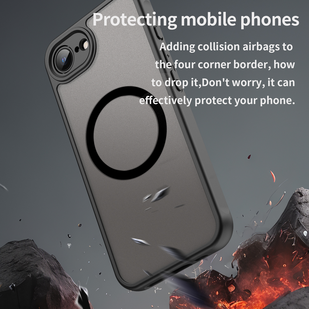 USTIYA Magnética Funda para iPhone 16e 6.1 Pulgadas 2025 Case Matte Acrílico Uso Rudo