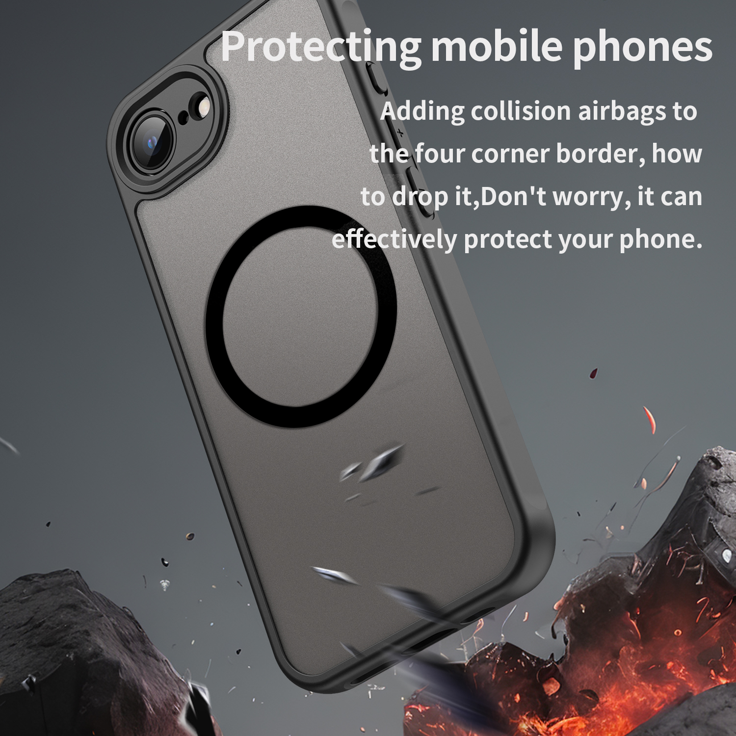 USTIYA Magnética Funda para iPhone 16e 6.1 Pulgadas 2025 Case Matte Acrílico Uso Rudo