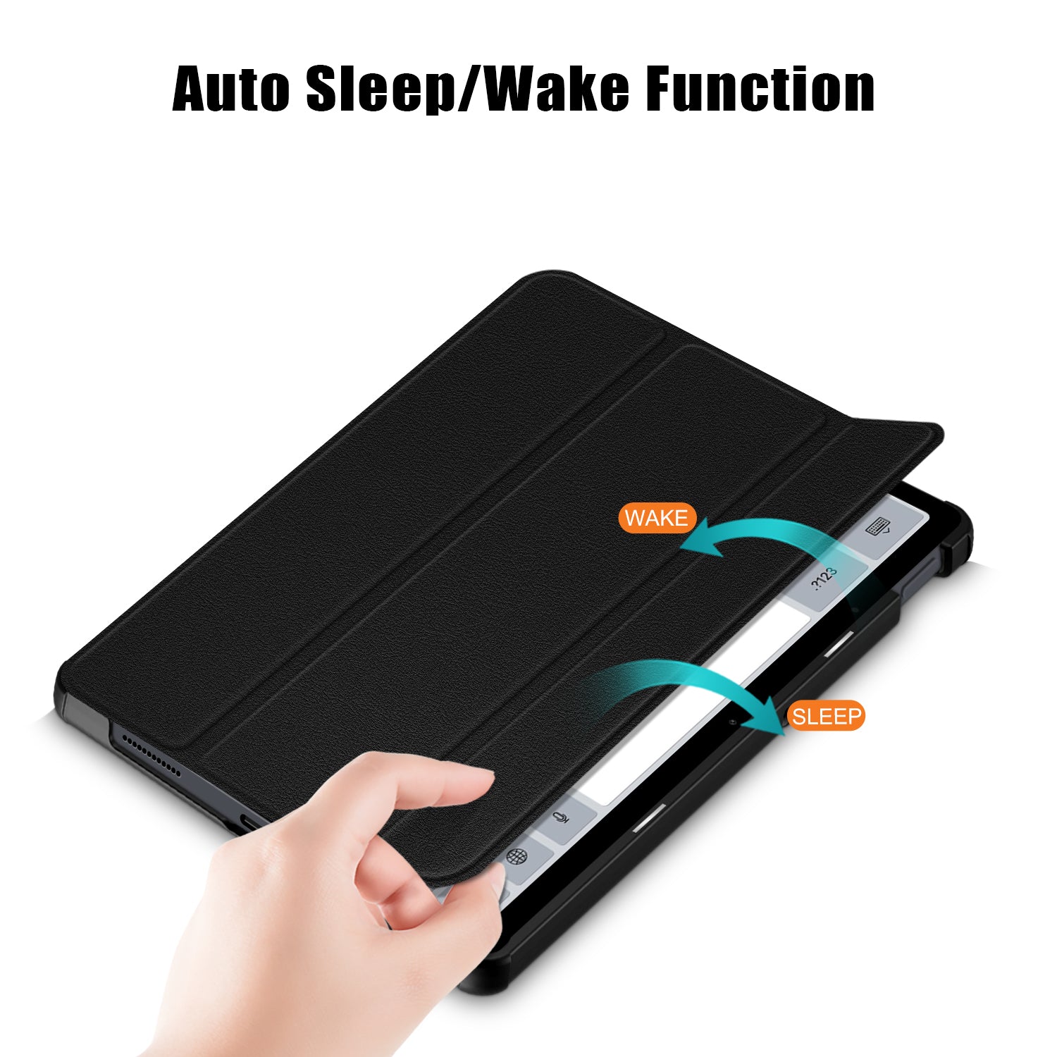USTIYA Funda para Xiaomi Redmi Pad Se 11" 2023 Carcasa Cuero Protectora PC+PU Smart Cover (Negro)