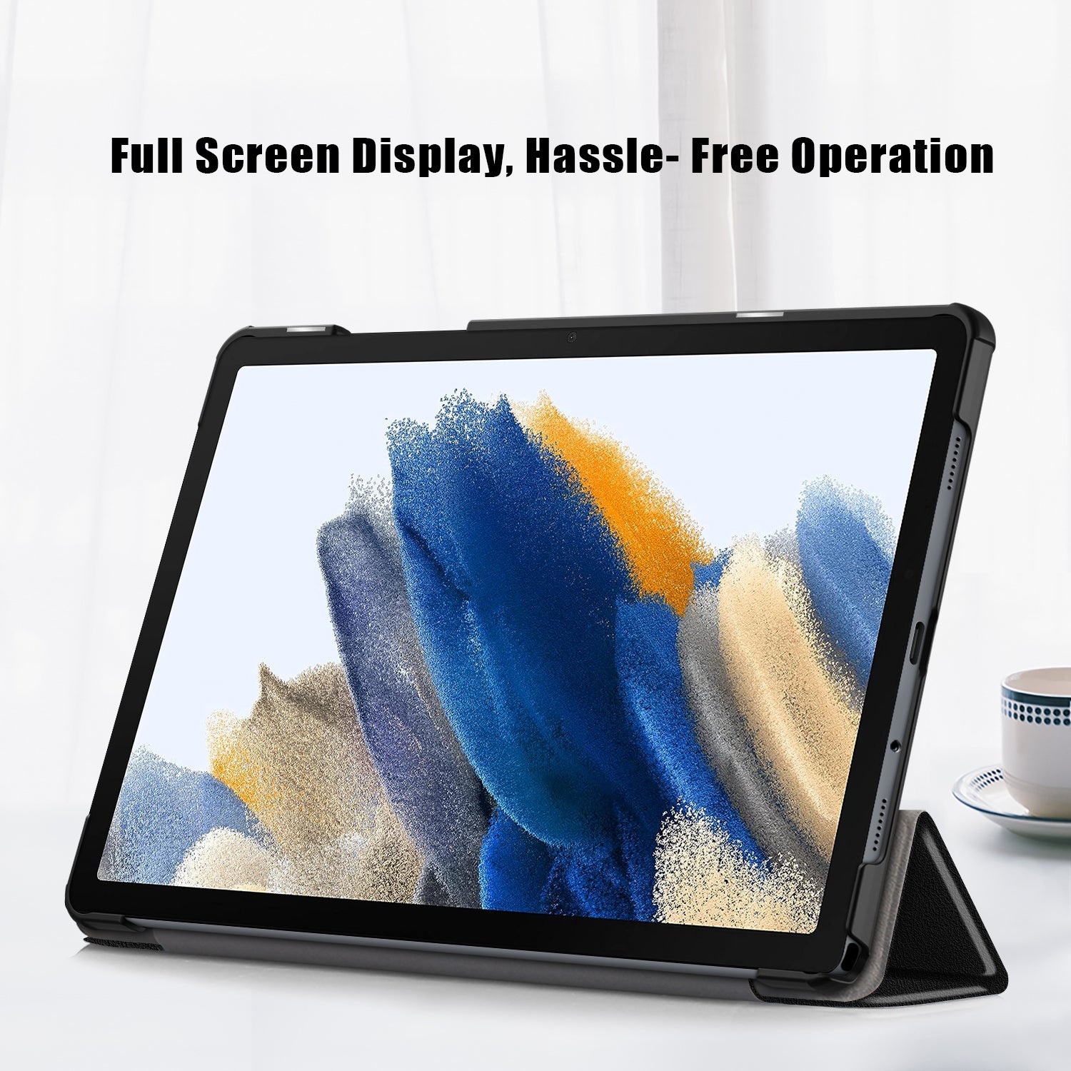 USTIYA Funda para Samsung Galaxy Tab A9+ A9 Plus X210/X216 11 Pulgadas Carcasa Cuero Protectora PC+PU Smart Cover (Negro)