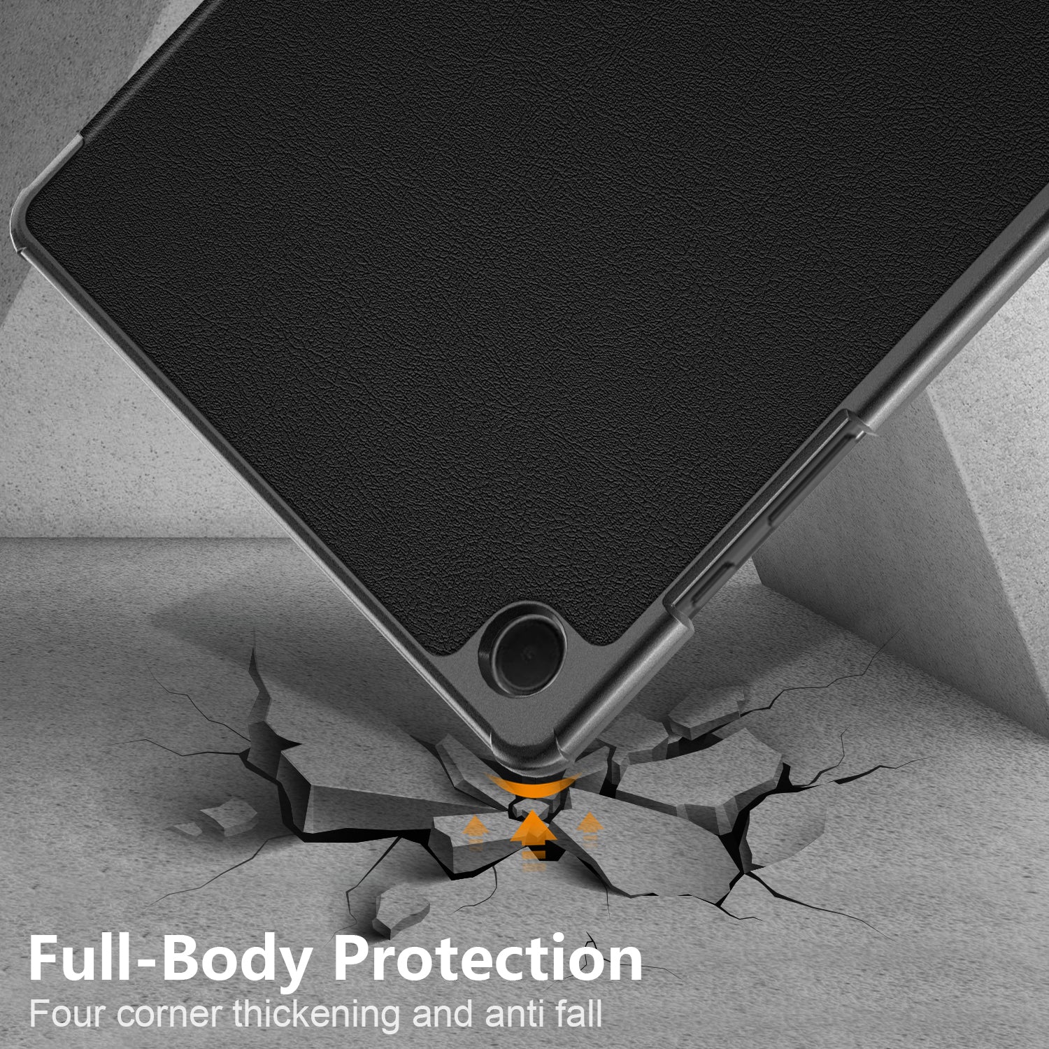 USTIYA Funda para Samsung Galaxy Tab A9 y LTE X110/X115 8.7 Pulgadas (No para A9+/A9 Plus) Carcasa Cuero Protectora PC+PU Smart Cover (Negro)