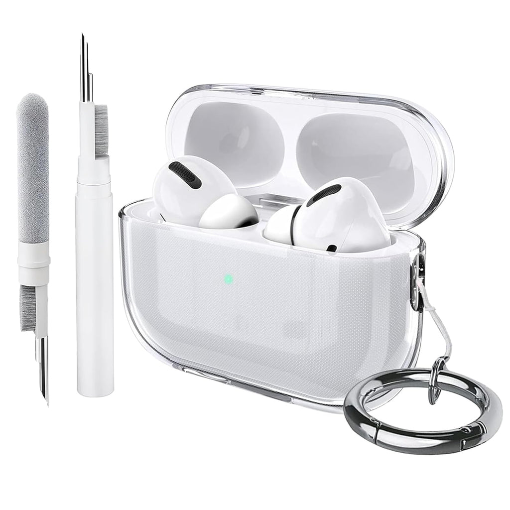 USTIYA Funda para AirPods Pro 2 generación 2022 Case (Segunda generación) Cover Airpods Pro 2 de USB c 2023 Carcasa TPU Espesamiento (Transparente L + Pen Pegatinas)