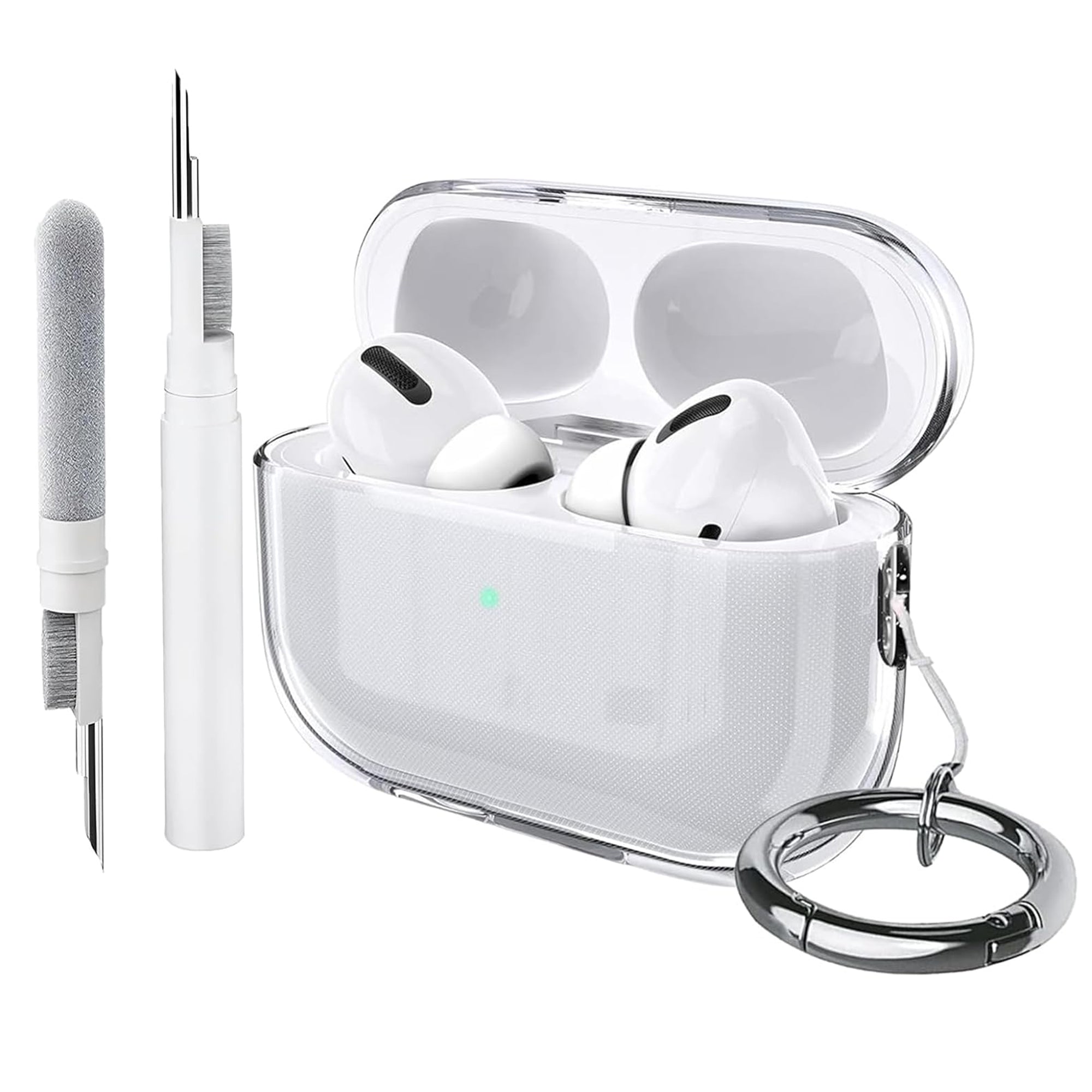 USTIYA Funda para AirPods Pro 2 generación 2022 Case (Segunda generación) Cover Airpods Pro 2 de USB c 2023 Carcasa TPU Espesamiento (Transparente L + Pen Pegatinas)