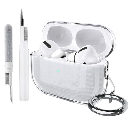 USTIYA Funda para AirPods Pro 2 generación 2022 Case (Segunda generación) Cover Airpods Pro 2 de USB c 2023 Carcasa TPU Espesamiento (Transparente L + Pen Pegatinas)