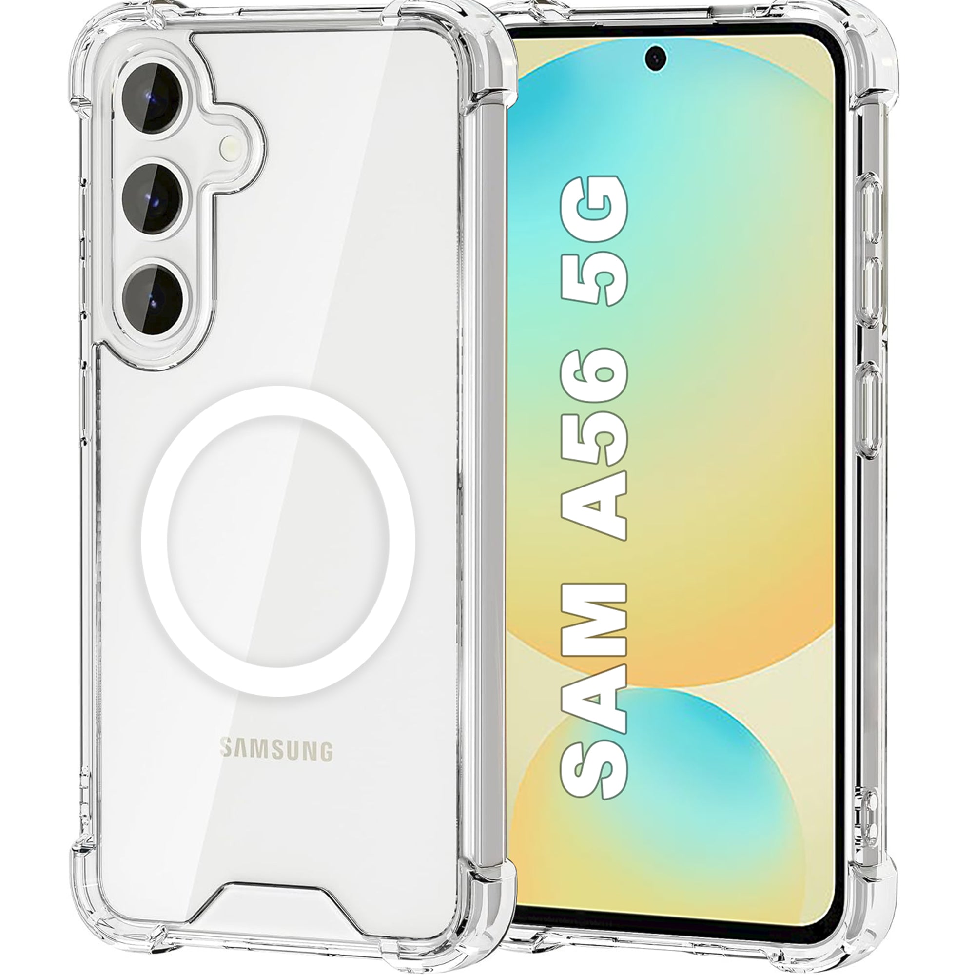 USTIYA Magnética Funda para Samsung Galaxy A56 5G Transparente Case Acrílico Uso Rudo