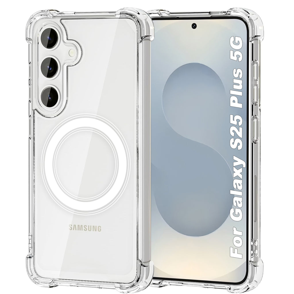 USTIYA Magnética Funda para Samsung Galaxy S25+ 5G Transparente Case Acrílico Uso Rudo