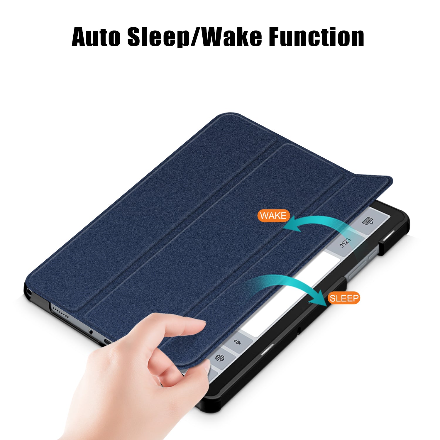 USTIYA Funda para Samsung Galaxy Tab A9+ A9 Plus X210/X216 11 Pulgadas Carcasa Cuero Protectora PC+PU Smart Cover (Negro)