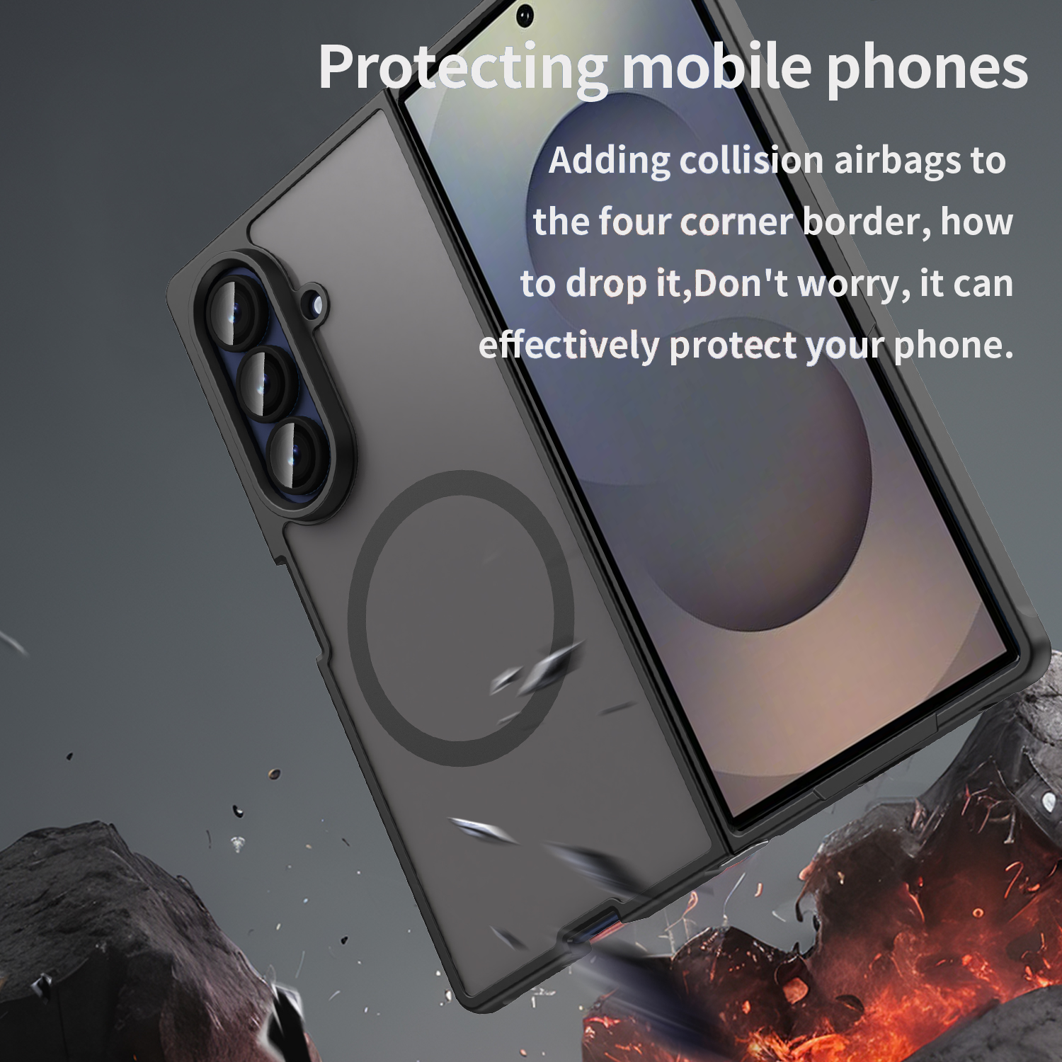 USTIYA Magnética Funda para Samsung Galaxy Z fold 7 5G Case Matte Acrílico Uso Rudo