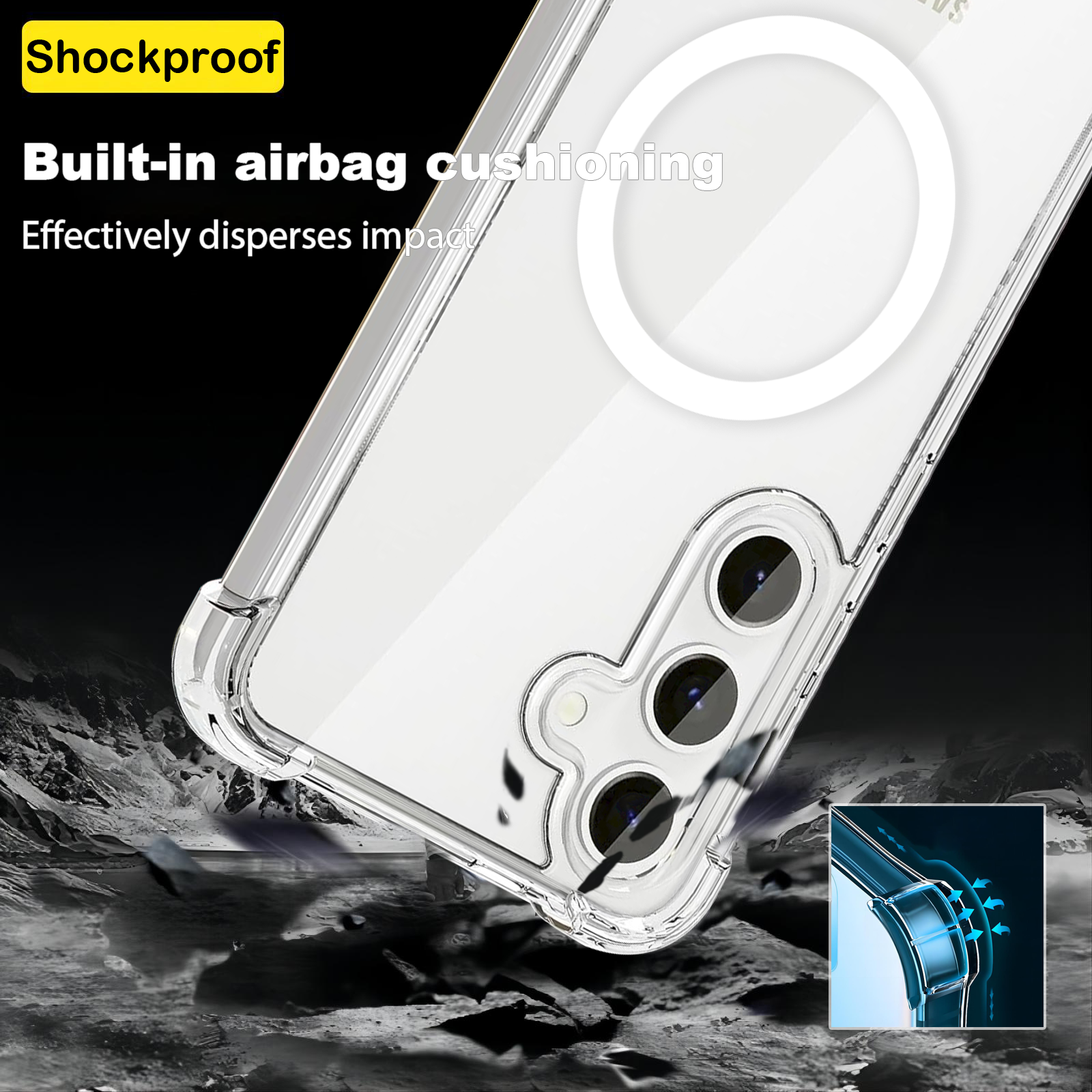 USTIYA Magnética Funda para Samsung Galaxy A56 5G Transparente Case Acrílico Uso Rudo