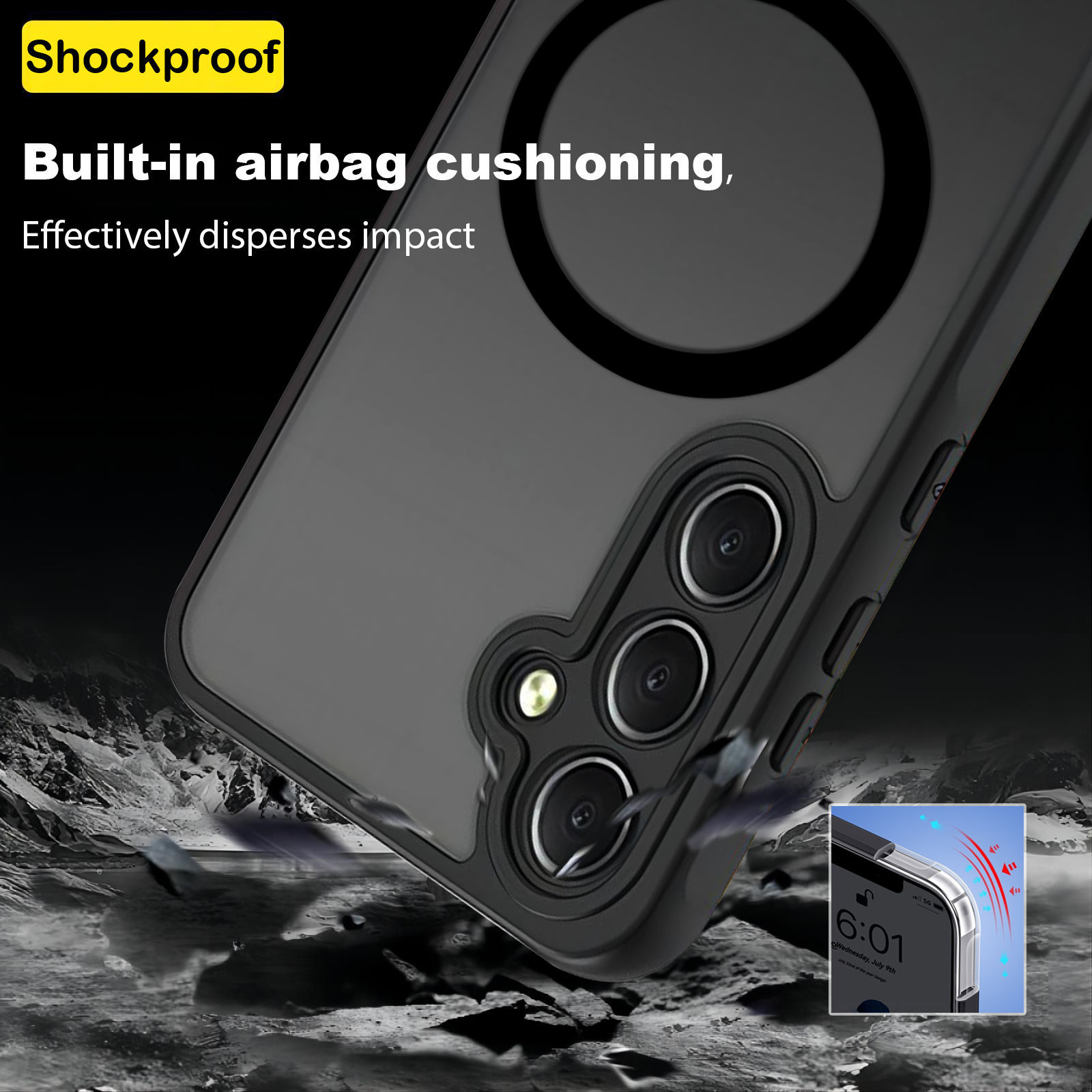 USTIYA Magnética Funda para Samsung Galaxy A55 5G Case Matte Acrílico Uso Rudo