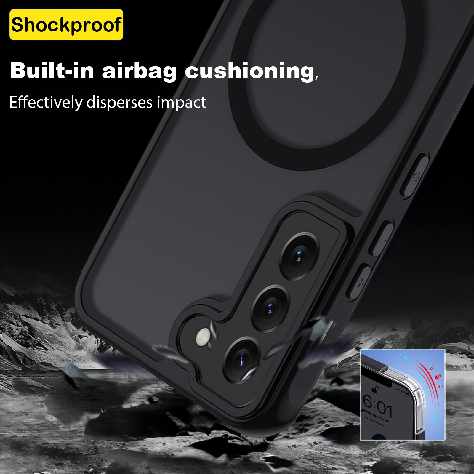 USTIYA Magnética Funda para Samsung Galaxy S22 Plus Case Matte Acrílico Uso Rudo