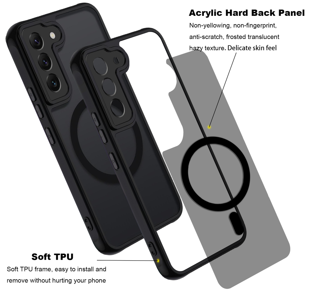 USTIYA Magnética Funda para Samsung Galaxy S22 Case Matte Acrílico Uso Rudo