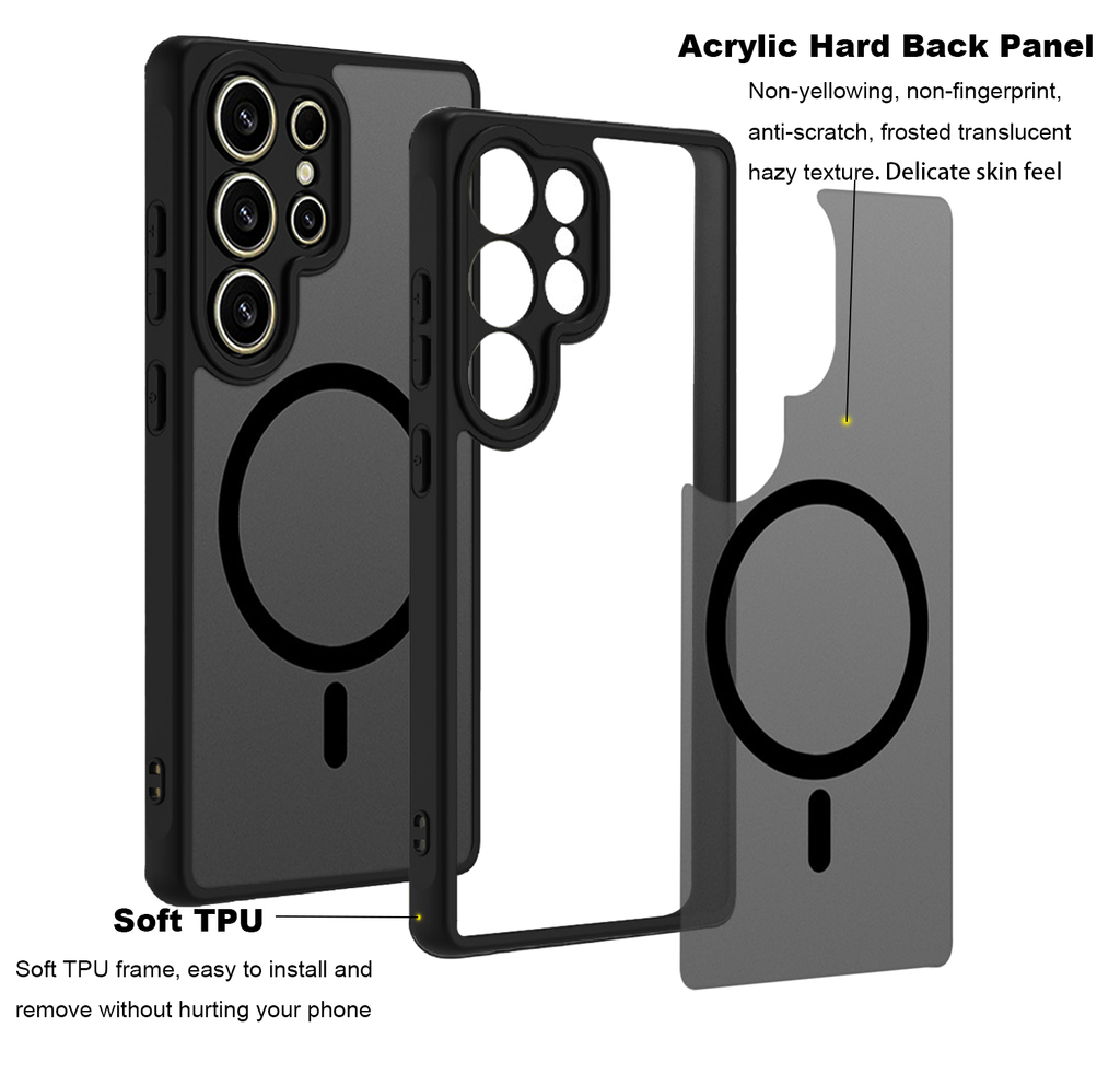 USTIYA Magnética Funda para Samsung Galaxy S25 Ultra Case Matte Acrílico Uso Rudo
