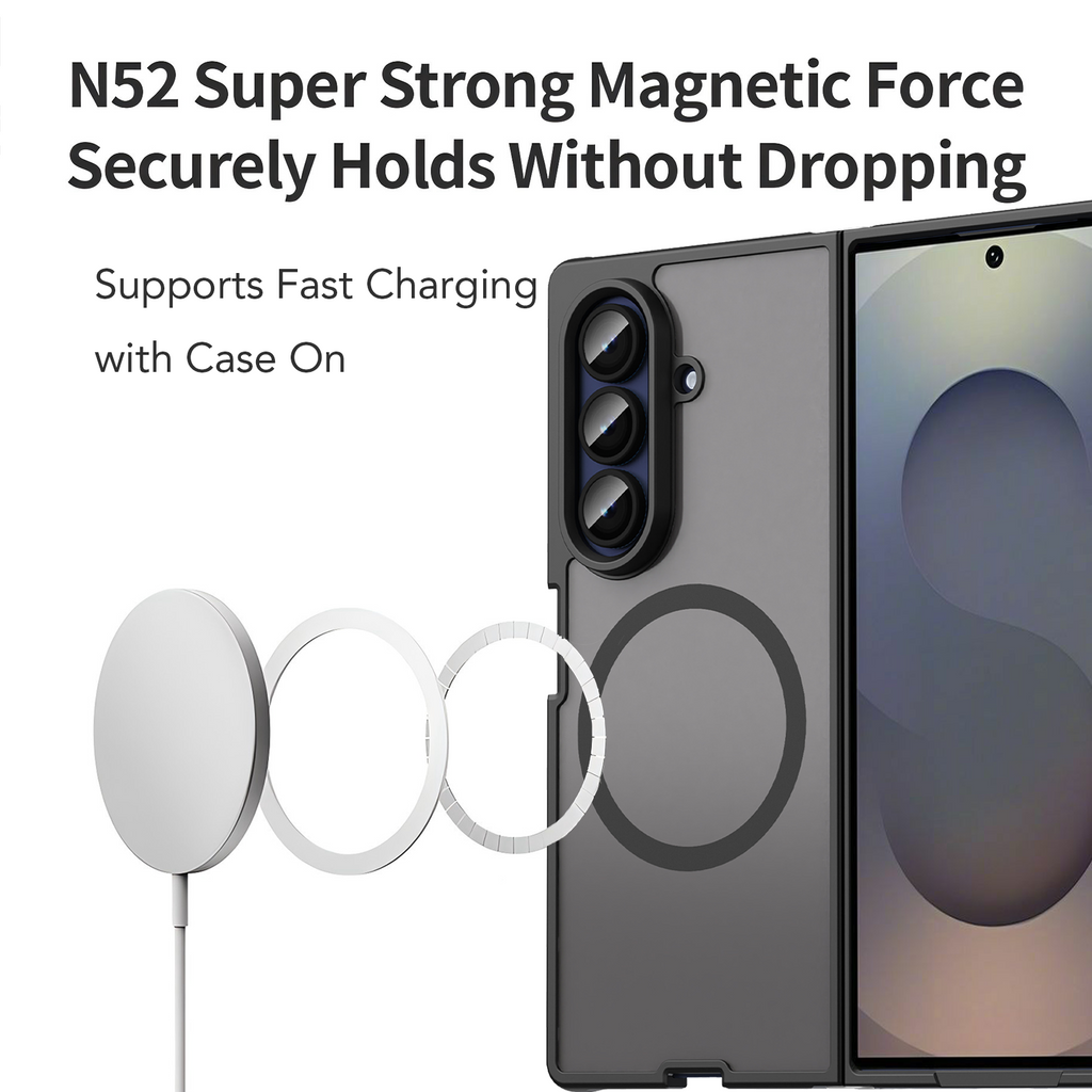 USTIYA Magnética Funda para Samsung Galaxy Z fold 7 5G Case Matte Acrílico Uso Rudo