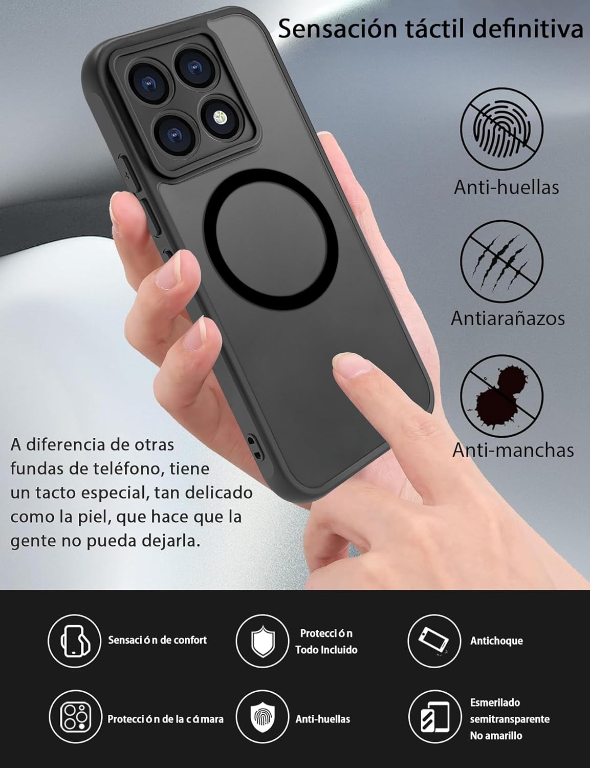 USTIYA Magnética Funda para Xiaomi 14T Pro 5G Case Matte Acrílico Uso Rudo