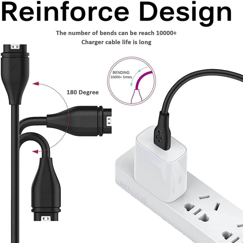 USTIYA USB-C Cargador para Garmin Fenix 8 E 7 7X 7s 6 6s 6X Pro Plus 5 5S 5X 5S Plus Forerunner 165/965/955/945/265/255/245,Vivoactive 3 4 4s,Venu 3/3S/2/sq2,Epix 2 Smart Watch Cable