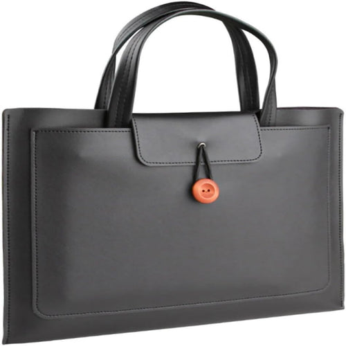 PNQK Laptop Portfolio for Men and Women, Slim Leather Laptop Bag