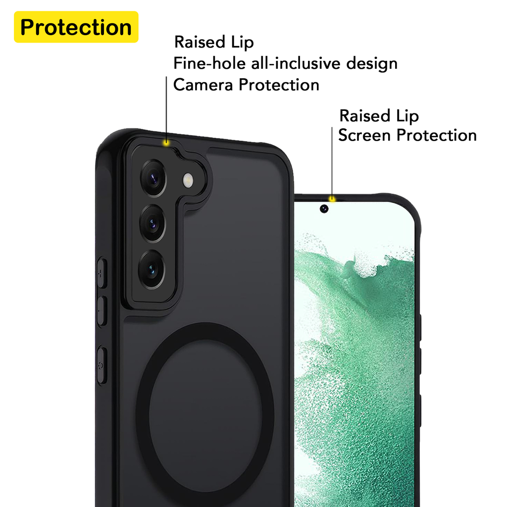USTIYA Magnética Funda para Samsung Galaxy S22 Plus Case Matte Acrílico Uso Rudo