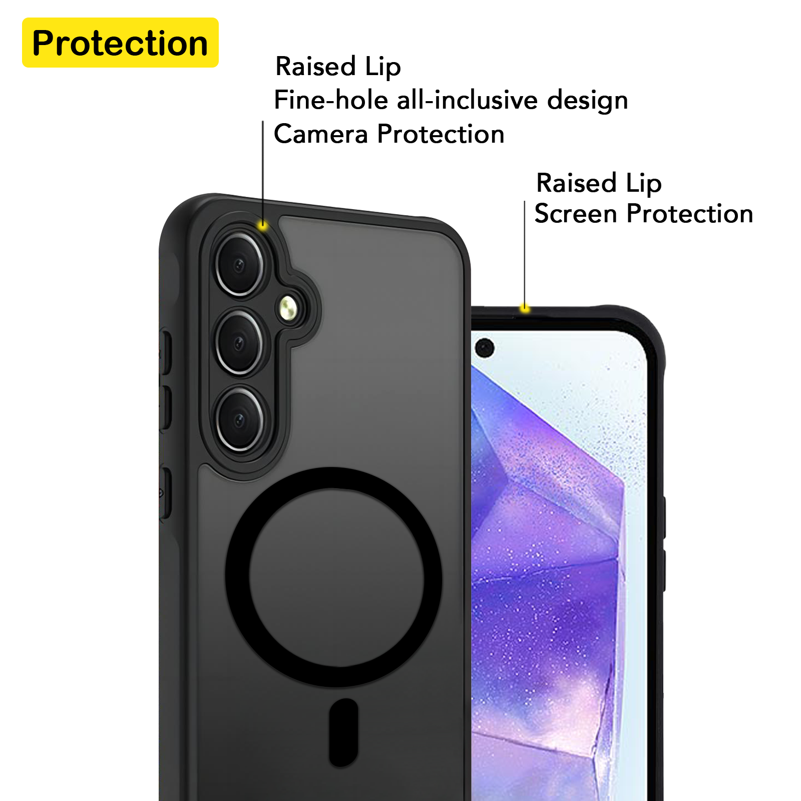USTIYA Magnética Funda para Samsung Galaxy A55 5G Case Matte Acrílico Uso Rudo