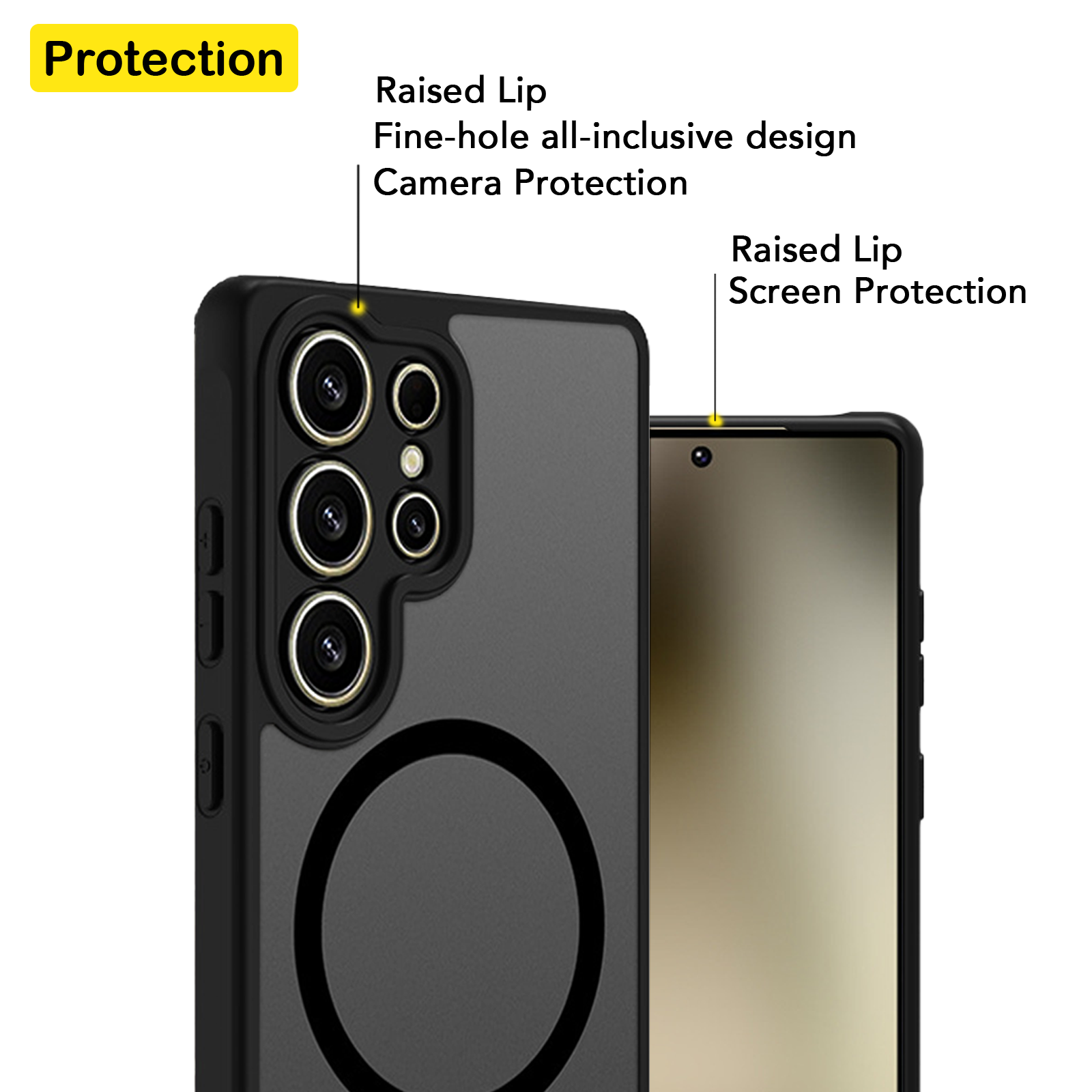 USTIYA Magnética Funda para Samsung Galaxy S25 Ultra Case Matte Acrílico Uso Rudo