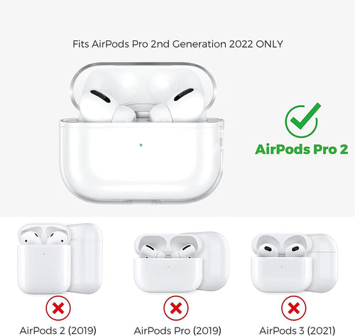 USTIYA Funda para AirPods Pro 2 generación 2022 Case (Segunda generación) Cover Airpods Pro 2 de USB c 2023 Carcasa TPU Espesamiento (Transparente L + Pen Pegatinas)