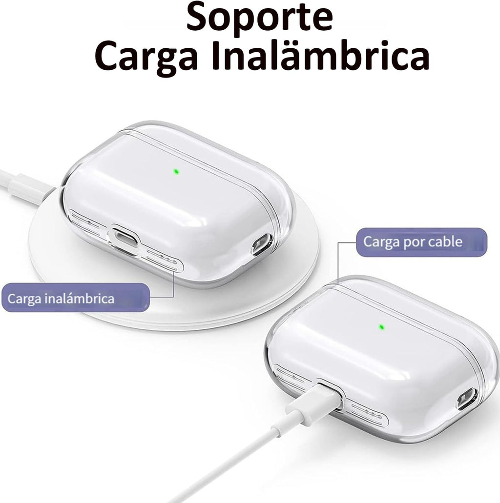 USTIYA Funda para AirPods Pro 2 generación 2022 Case (Segunda generación) Cover Airpods Pro 2 de USB c 2023 Carcasa TPU Espesamiento (Transparente L + Pen Pegatinas)