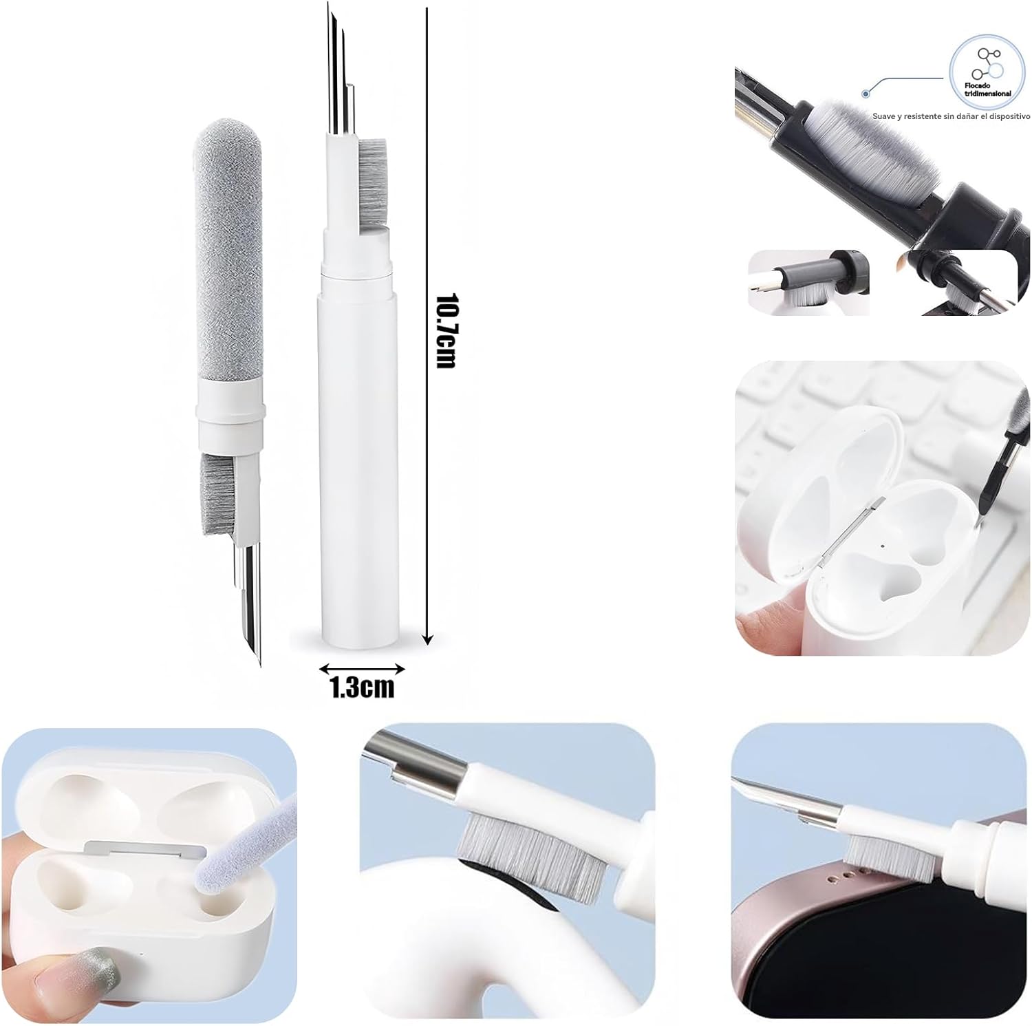 USTIYA Funda para AirPods Pro 2 generación 2022 Case (Segunda generación) Cover Airpods Pro 2 de USB c 2023 Carcasa TPU Espesamiento (Transparente L + Pen Pegatinas)